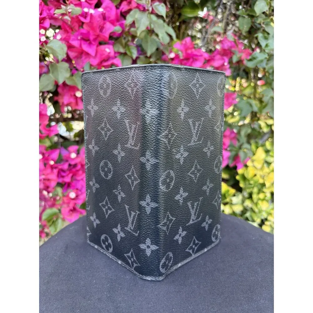 Louis Vuitton Monogram Eclipse Brazza Long Bifold Wallet Black